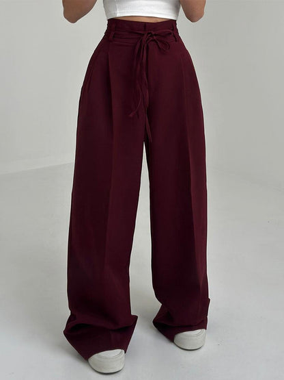 Elegante Damenhose Hochtailliert Weitbeinig
