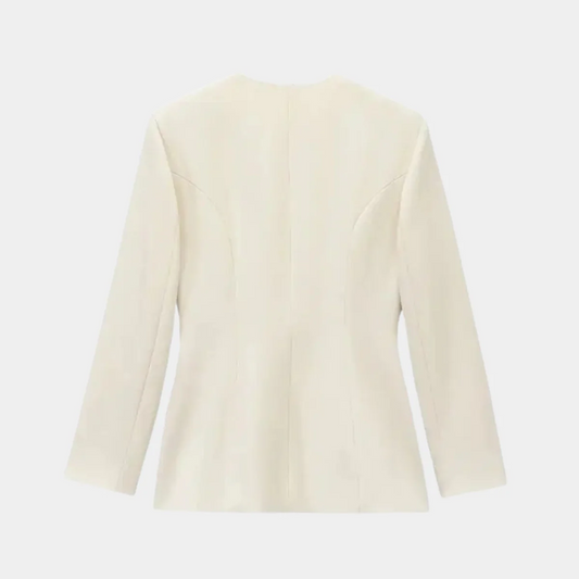 Damen Blazerjacke Wickelstyle mit Gürtel und Taille - IdealeKleiden
