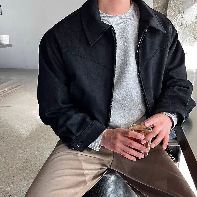 Lederjacke Herren Vintage Style Zip