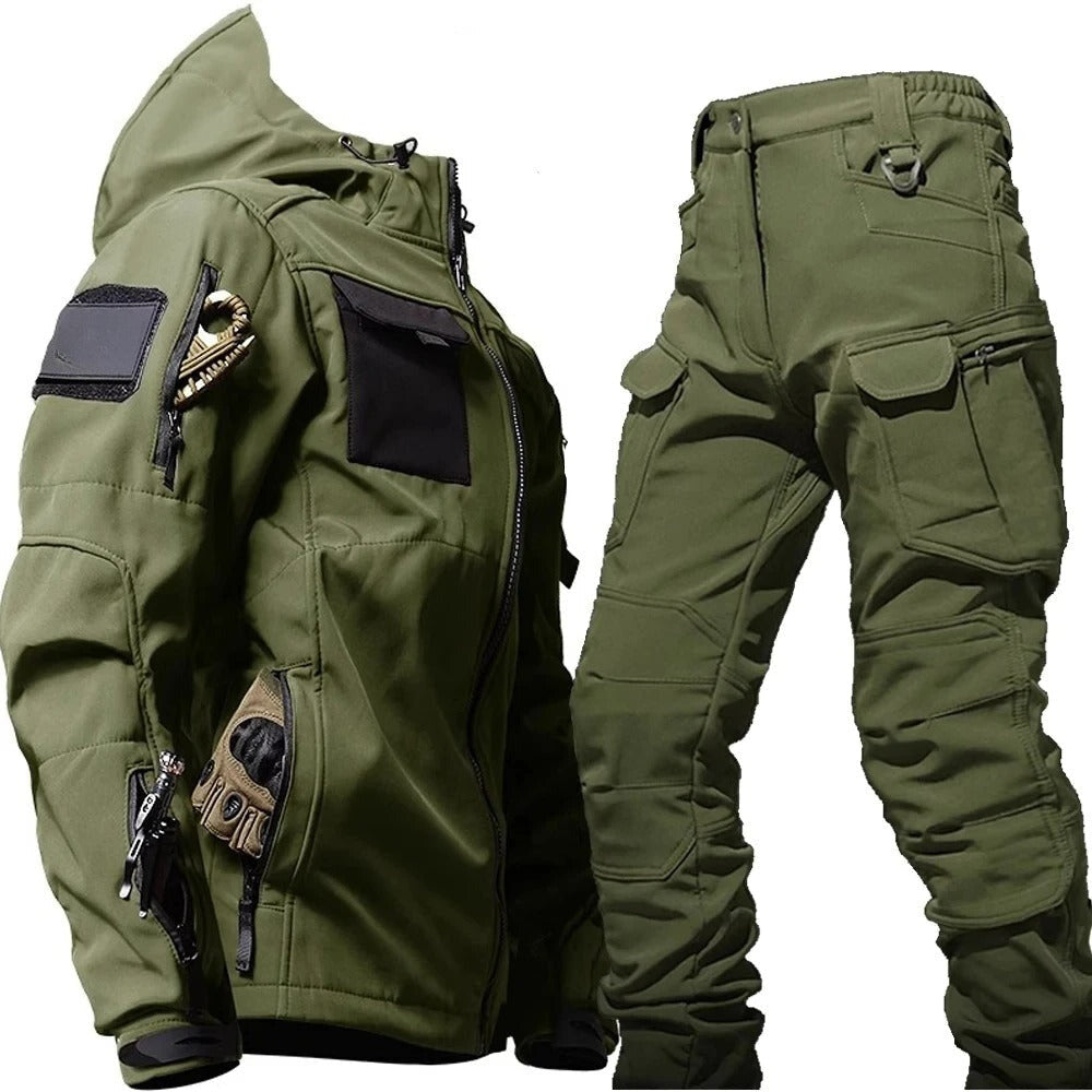 Wasserdichte Outdoor-Jacke Herren mit Kapuze und Hose