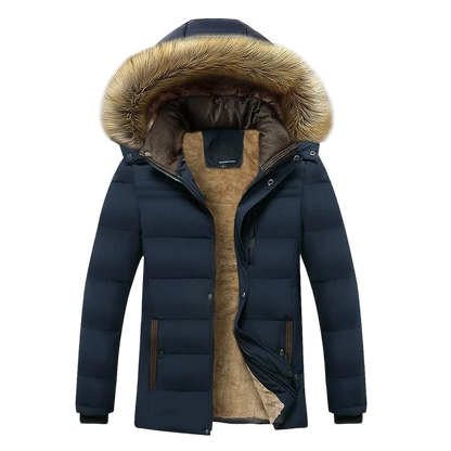 Fleecejacke Herren Warm mit Abnehmbarer Mütze