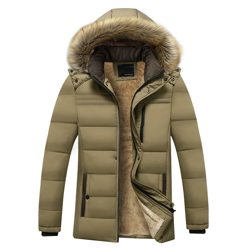 Fleecejacke Herren Warm mit Abnehmbarer Mütze
