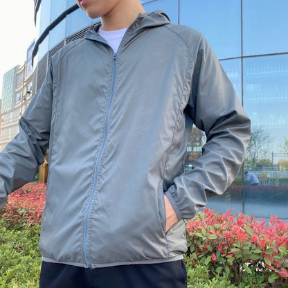 Leichte Herren Windjacke mit Kapuze - IdealeKleiden
