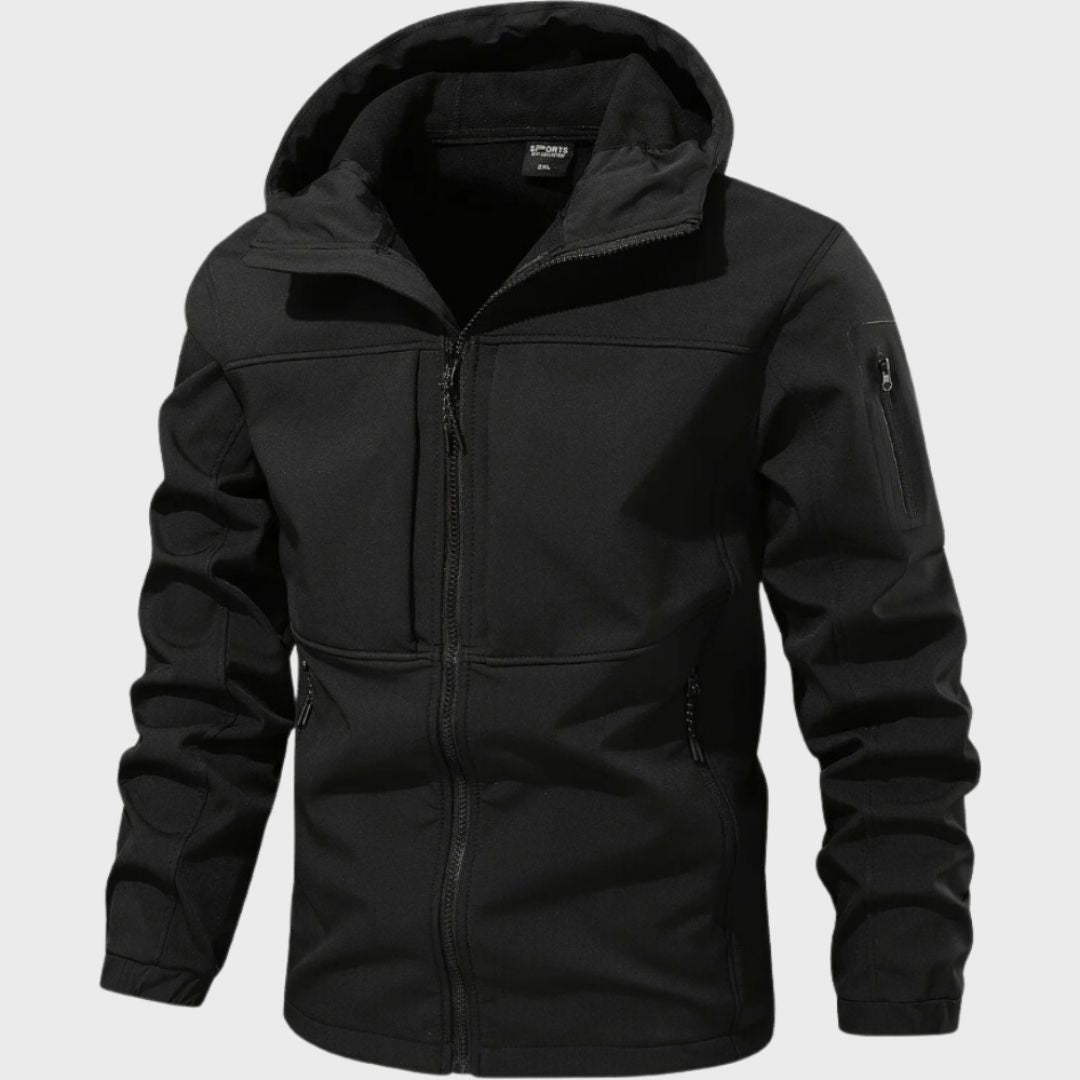 Herren Outdoor Softshelljacke Wasserdicht Kapuze - IdealeKleiden
