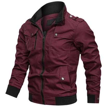 Bomberjacke Herren Modern mit Rippkragen und Taschen
