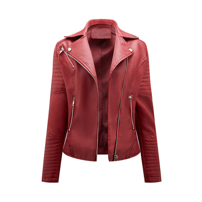 Modische Lederjacke Herbst Trend