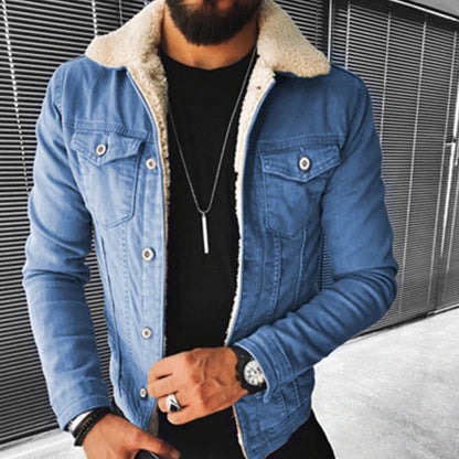 Herren Winterjacke Fellverziert Regular Fit