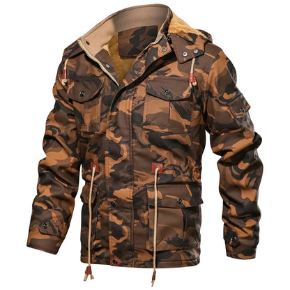 Herren Winterparka Warm Fellgefüttert Outdoor