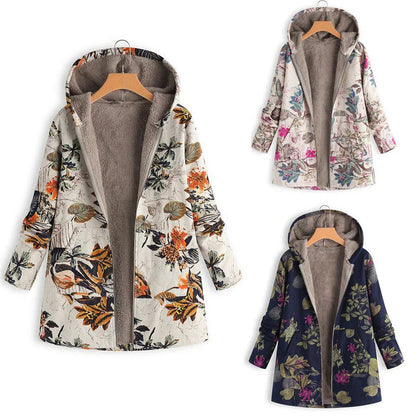 Gemusterte Vintage-Jacke Frauen - IdealeKleiden