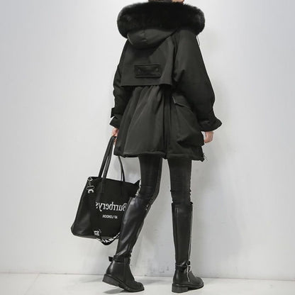 Winterparka Damen Warm Pelz Jacke