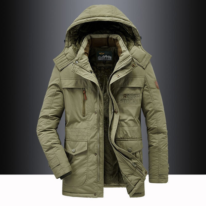 Herren Winterparka Fleece Isolierung Kapuze