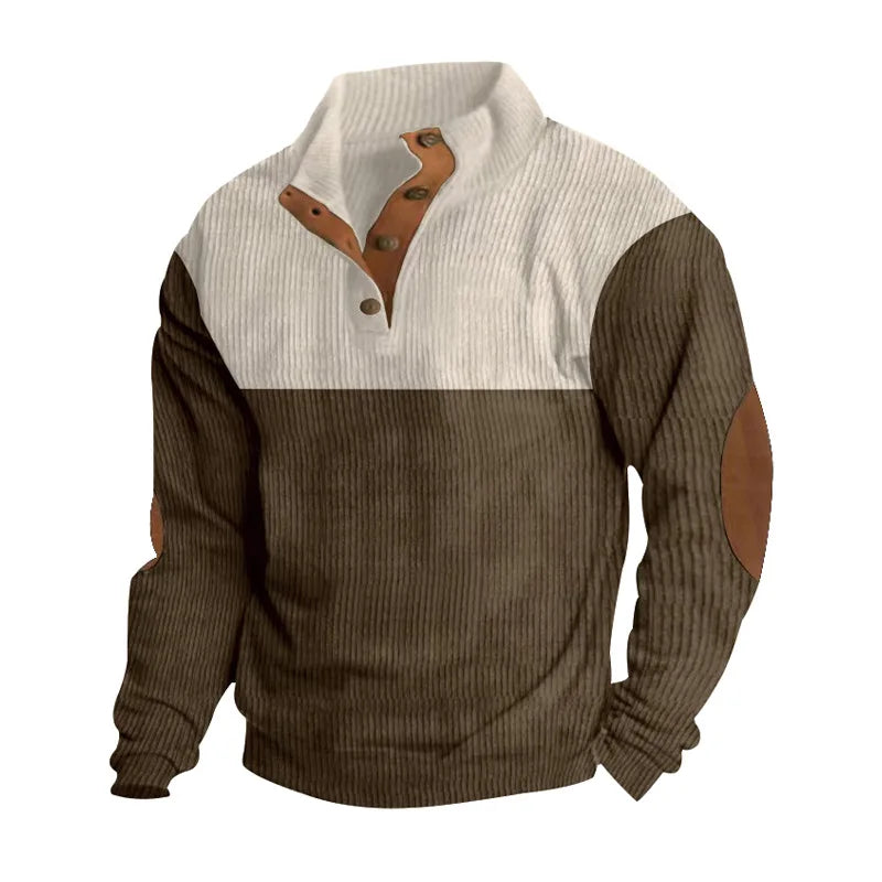 Herren Pullover Warm Ellbogen Patches