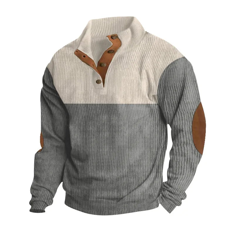 Herren Pullover Warm Ellbogen Patches