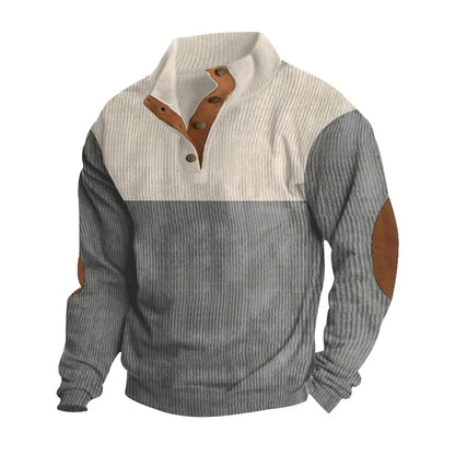 Herren Pullover Warm Ellbogen Patches