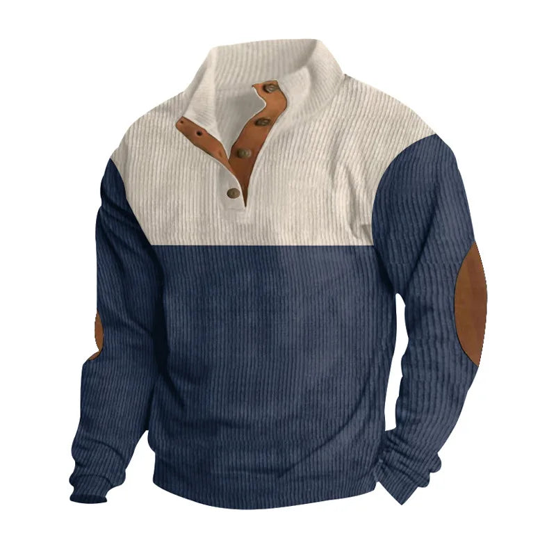 Herren Pullover Warm Ellbogen Patches