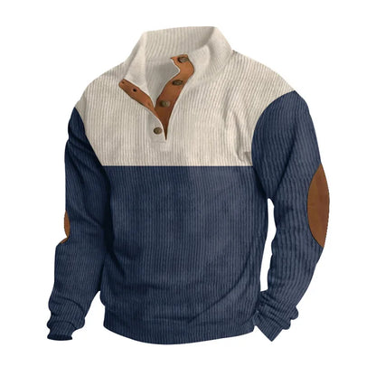 Herren Pullover Warm Ellbogen Patches