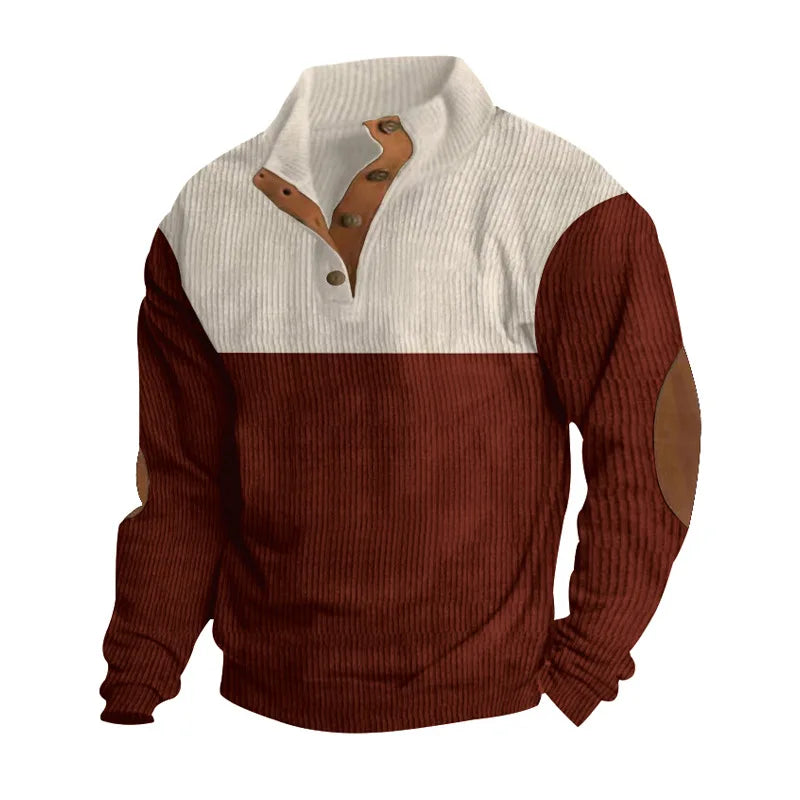 Herren Pullover Warm Ellbogen Patches