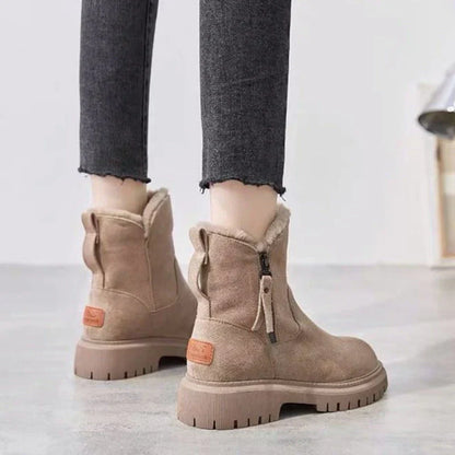 Warm gefütterte Damen Stiefel Reißverschluss - IdealeKleiden