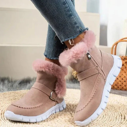 Bequeme Plüschstiefeletten Kurz Wildleder