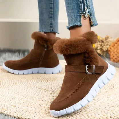 Bequeme Plüschstiefeletten Kurz Wildleder
