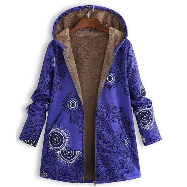 Dicke Kaschmirjacke Mit Bedruckung