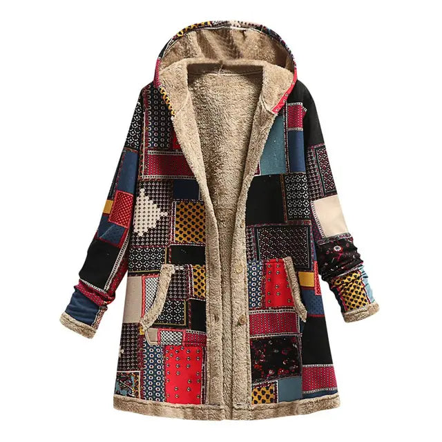 Dicke Kaschmirjacke Mit Bedruckung