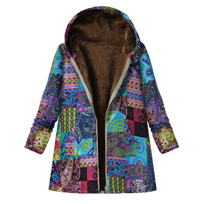 Dicke Kaschmirjacke Mit Bedruckung