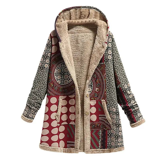 Dicke Kaschmirjacke Mit Bedruckung