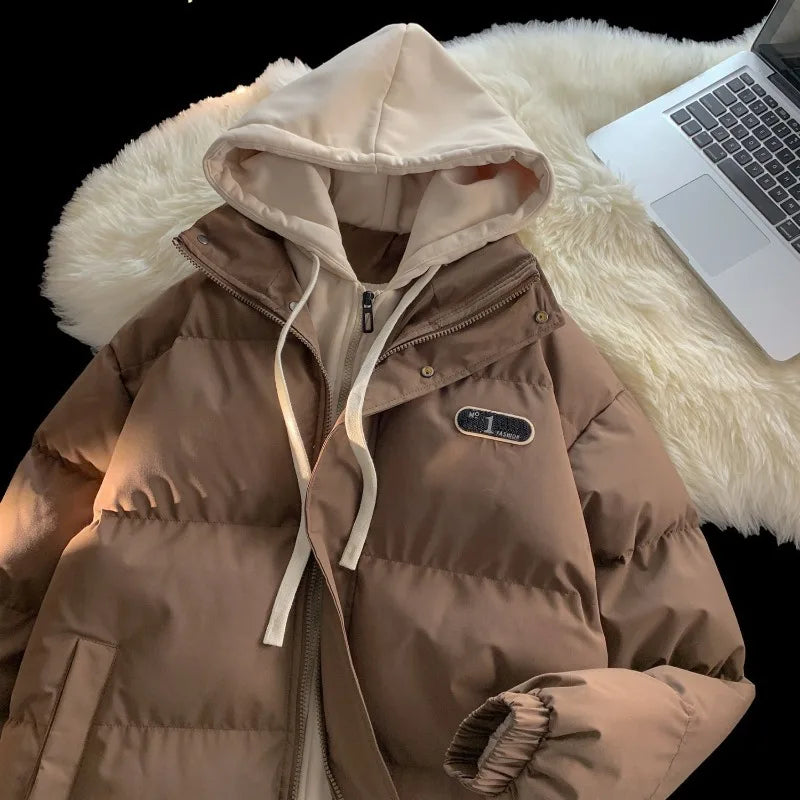 Praktischer Unisex-Mantel mit Kapuze - IdealeKleiden