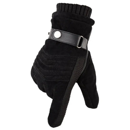 Warme Herrenhandschuhe Fell gefüttert Touchscreen