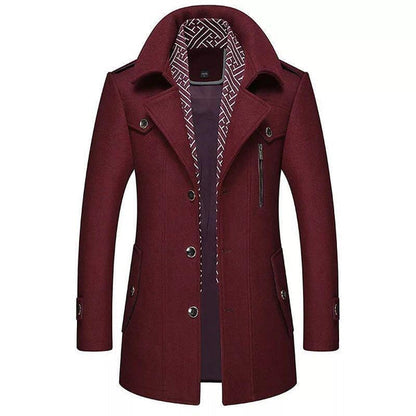 Herren Winterparka Mittellang Wollmantel