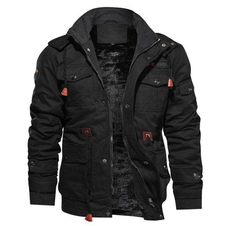 Herren Winterjacke Fleece Warme Cargojacke - IdealeKleiden