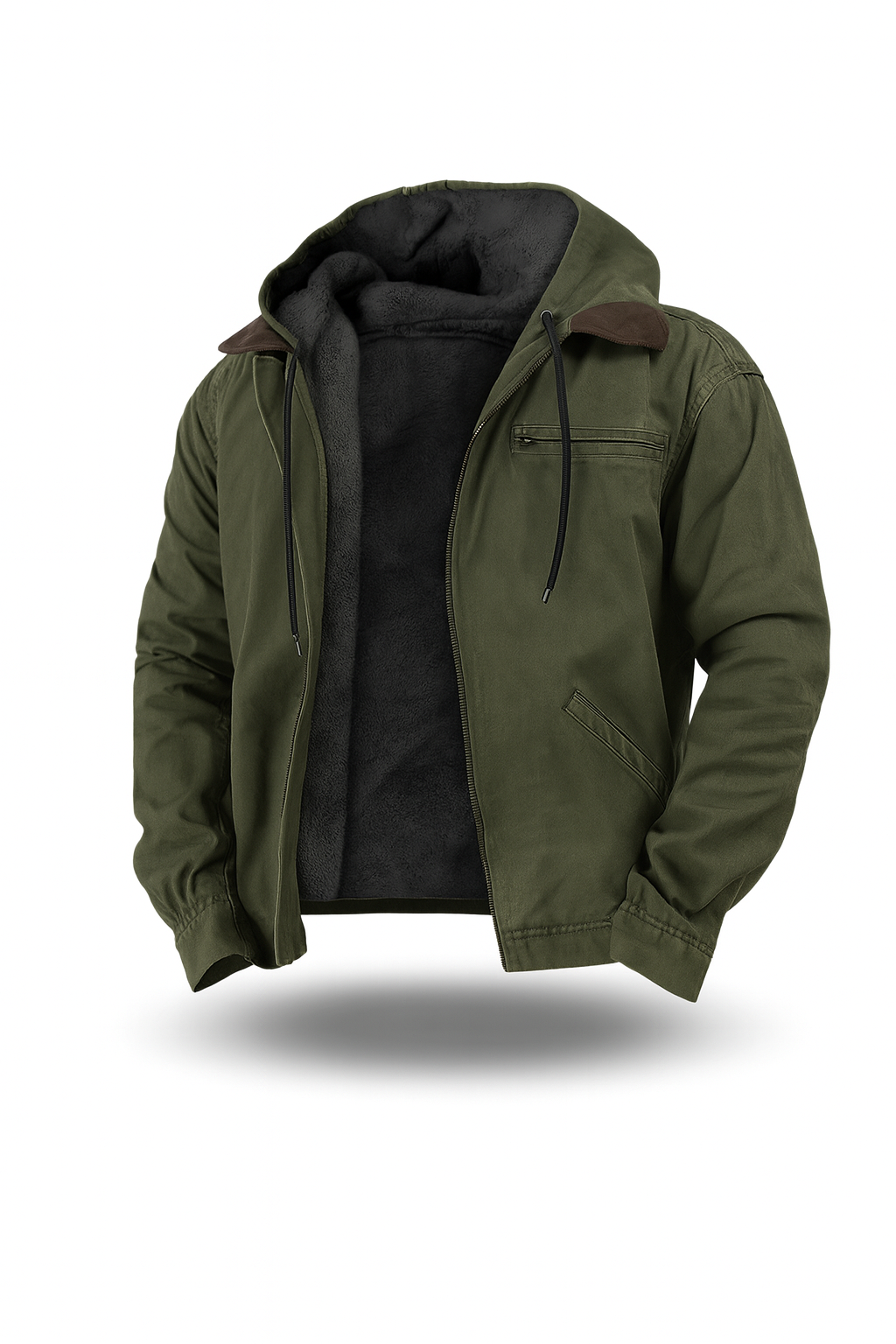 Herren Winterjacke Fleece Kapuze Warm
