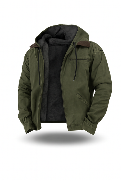 Herren Winterjacke Fleece Kapuze Warm