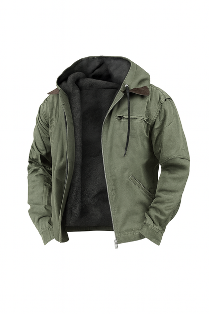 Herren Winterjacke Fleece Kapuze Warm