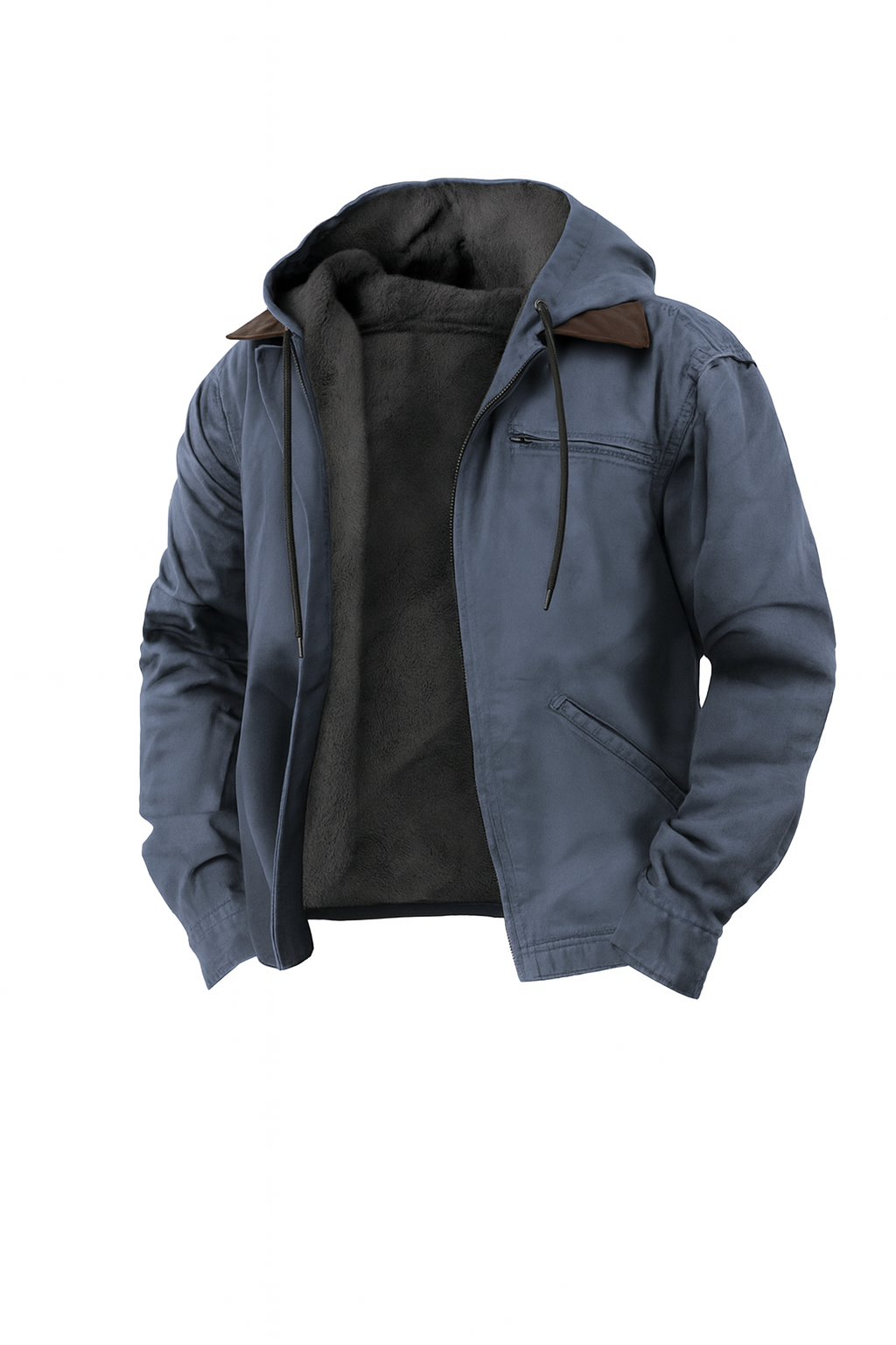 Herren Winterjacke Fleece Kapuze Warm
