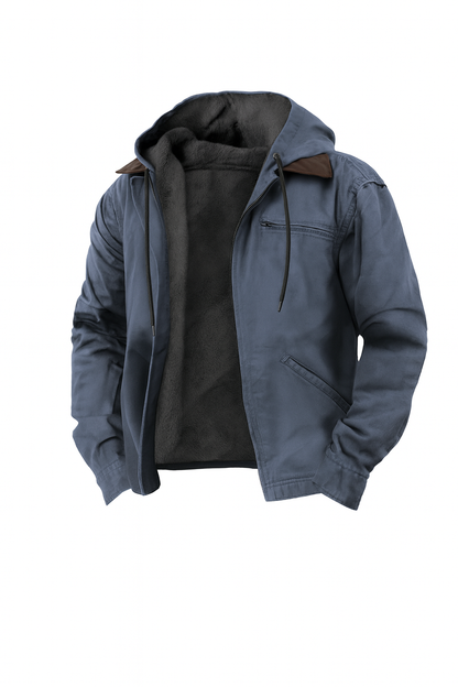 Herren Winterjacke Fleece Kapuze Warm