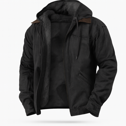 Herren Winterjacke Fleece Kapuze Warm
