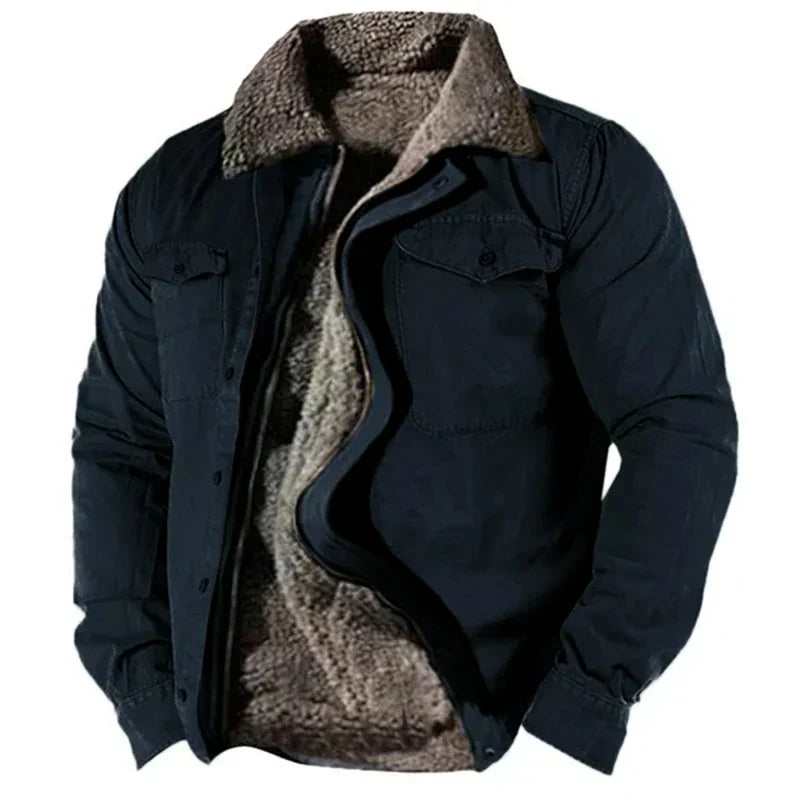 Herren Winterjacke Warm Fleece Mantel