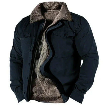 Herren Winterjacke Warm Fleece Mantel