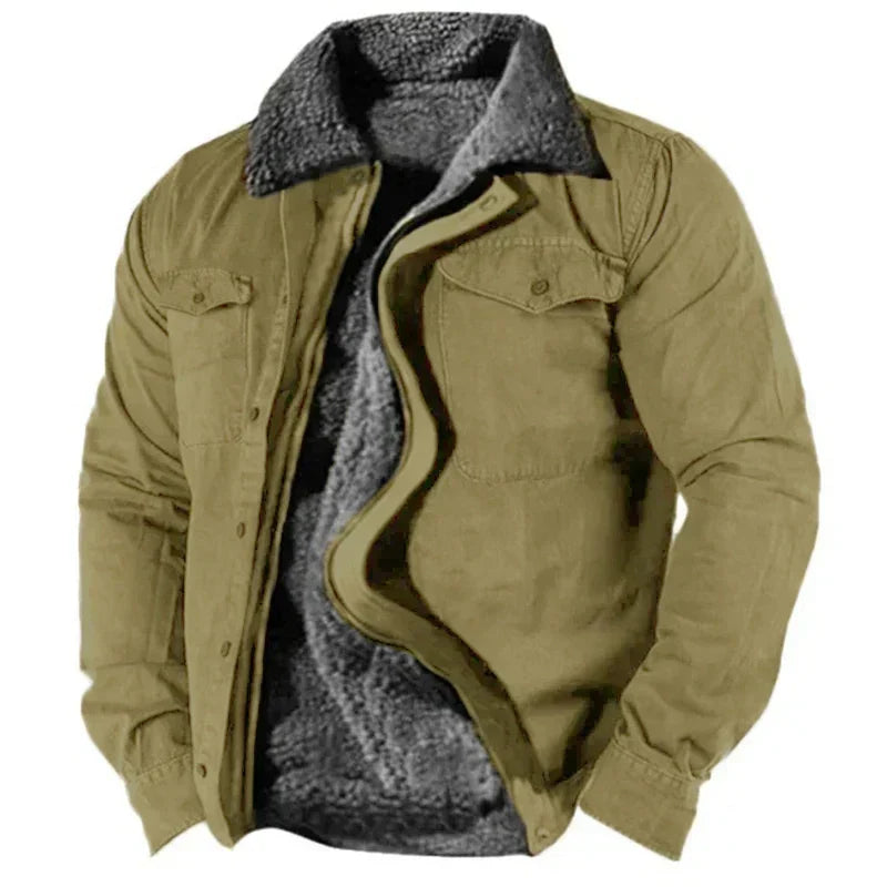 Herren Winterjacke Warm Fleece Mantel
