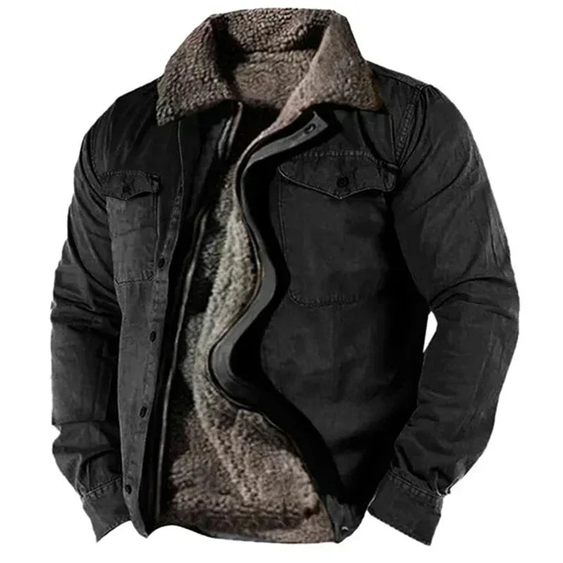 Herren Winterjacke Warm Fleece Mantel