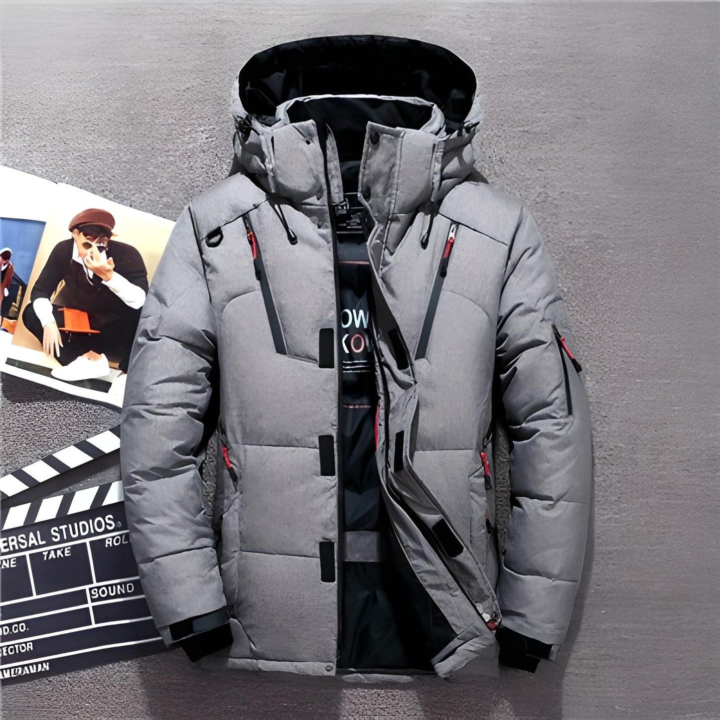Herren Winterjacke Warme Daunenpufferjacke Kapuze