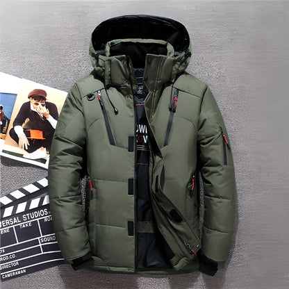 Herren Winterjacke Warme Daunenpufferjacke Kapuze