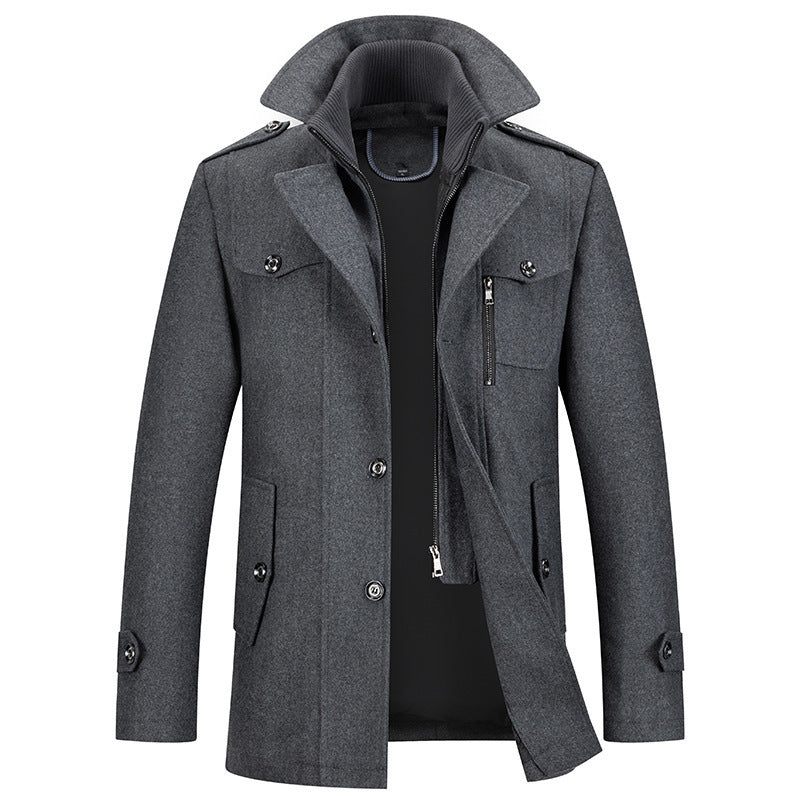 Herren Winterjacke Wolle Reißverschluss