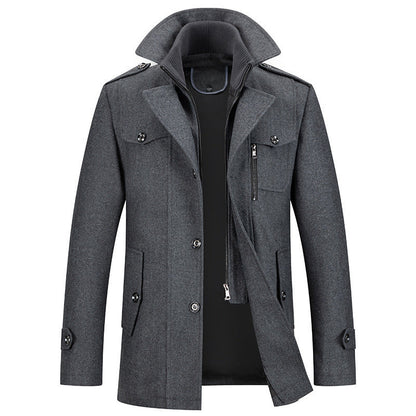 Herren Winterjacke Wolle Reißverschluss