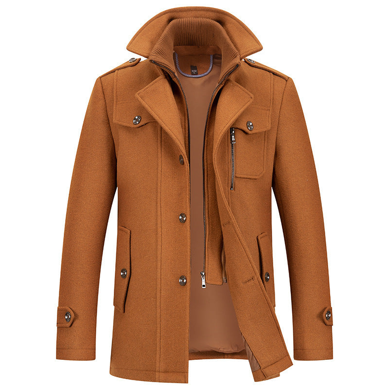 Herren Winterjacke Wolle Reißverschluss
