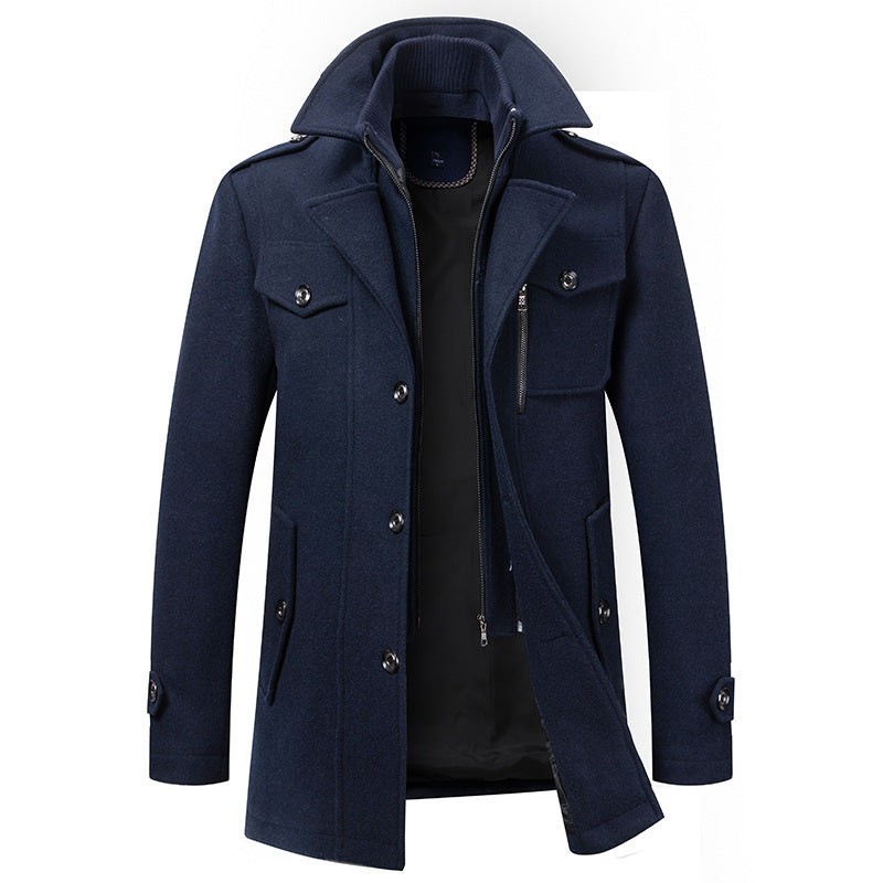 Herren Winterjacke Wolle Reißverschluss