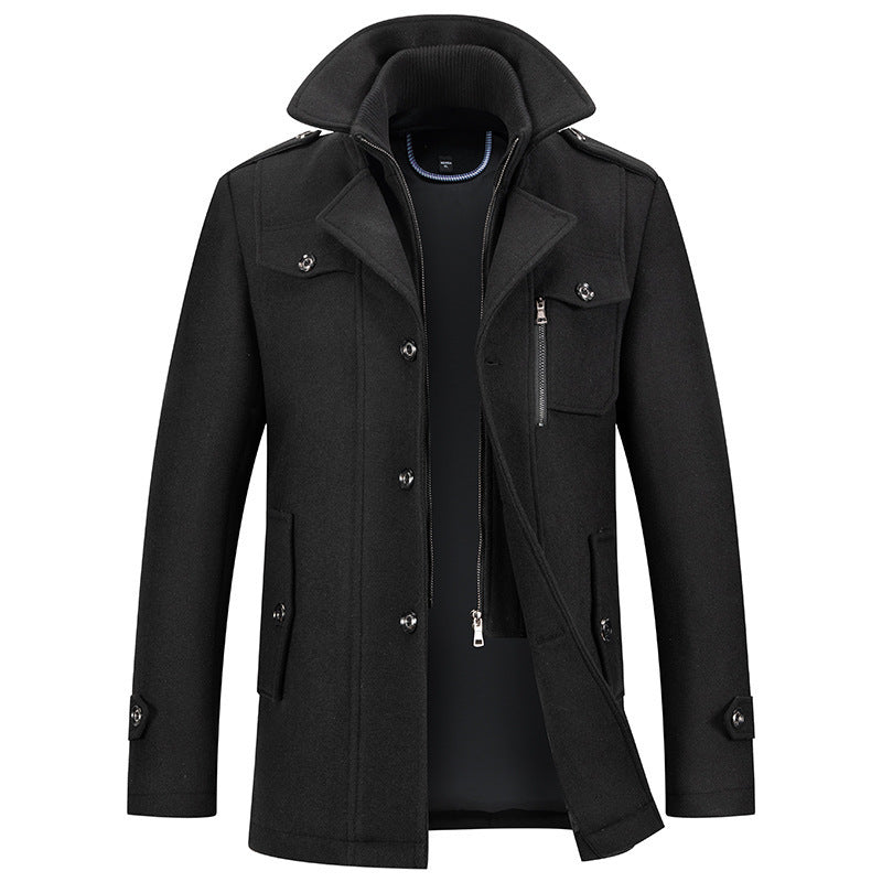 Herren Winterjacke Wolle Reißverschluss