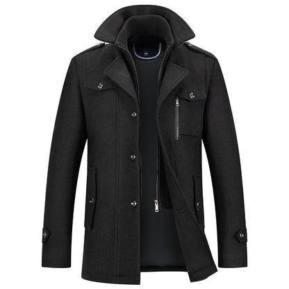 Herren Winterjacke Wolle Reißverschluss